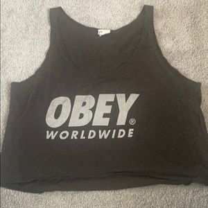 Obey Cropped Logo Tank
